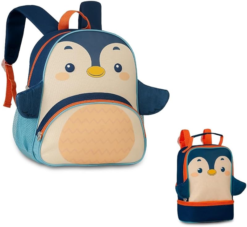 Kit Mochila Costas “13” e Lancheira Clio Pets Pinguim – Clio Style