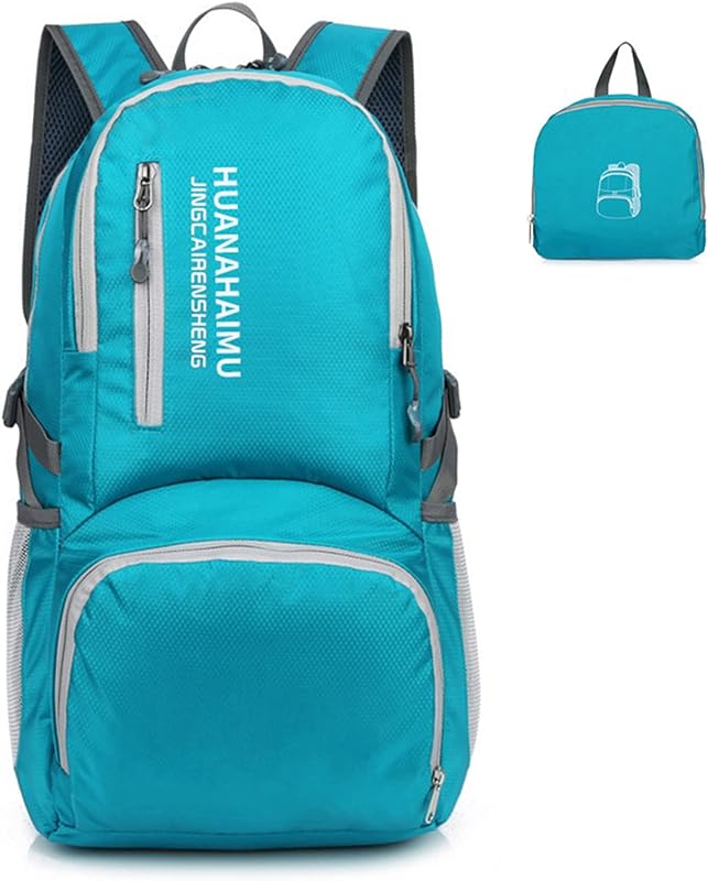 Mochila dobrável leve e embalável à prova d’água para viagem caminhada mochila de dia para homens e mulheres LB