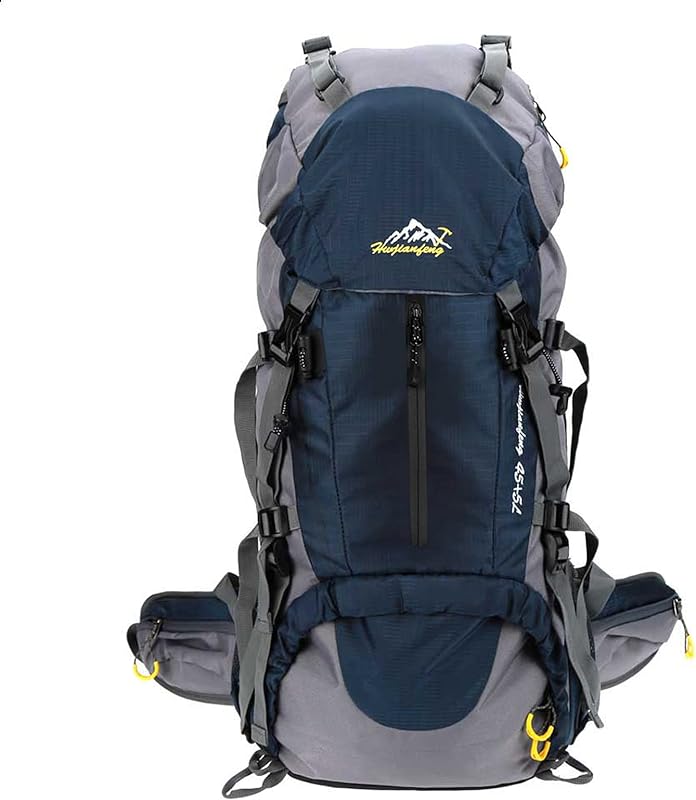 mingzhe Mochila mingzhe 50L à prova d’água para esportes ao ar livre caminhadas caminhadas acampamento viagens mochila montanhismo escalada mochila com capa de chuva