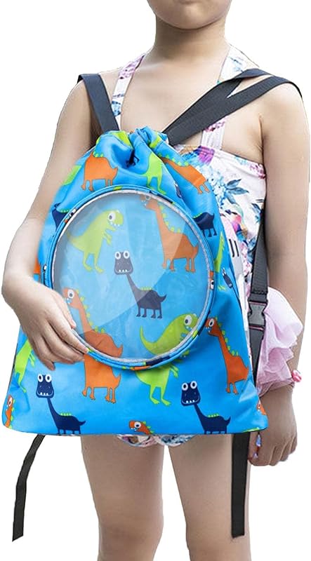 cordão dobrável para crianças,Sacos Cordão Mochila Cordão com Compartimentos Molhados e Secos – Mochila leve à prova d’água para criança Interesty