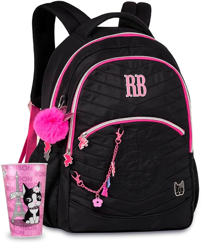 Mochila Escolar Rebecca Bonbon Soft Com Bolso Antifurto Menina Infantil RB