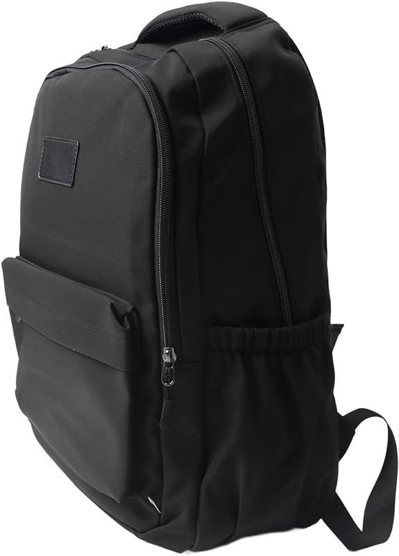 Mochila Escolar Preta para Viagem para Laptop Elegante Grande Capacidade Multibolsos Bolsa de Livro Macia para Acampamento