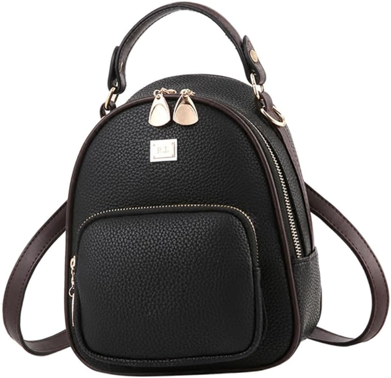 UKCOCO 1 Peça Mochilas Femininas Mochila De Couro Mini Mochilas Para Meninas Mochila De Couro Pu Mochila Pequena Mini Mochila De Couro Versão Coreana Bolsas Femininas Pretas Mochila