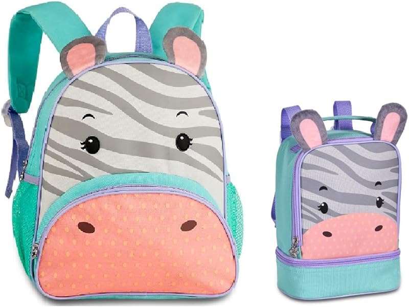 Kit Mochila Escolar de Costas e Lancheira Zebra – Clio Style
