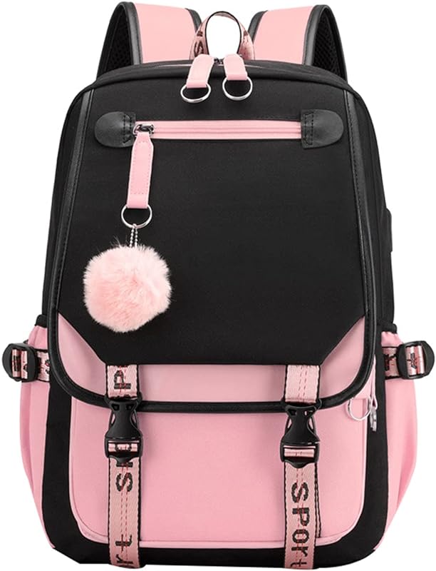 JiaYou Mochila para estudantes escolares para meninas com porta de carregamento USB