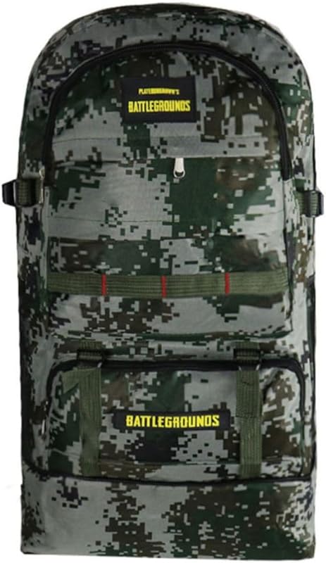 Mochila Para Camping Capacidade 50 Litros Tema PUBG Camuflada, Preta ou Verde Escura Reforçada Cargueira Com Divisórias e Zíper Trilha Viagem LINHA PREMIUM DUPIN Mochila Para Camping Capacidade 50 Litros Tema PUBG Camuflada, Preta ou Verde Escura Reforçada Cargueira Com Divisórias e Zíper Trilha Viagem LINHA PREMIUM DUPIN