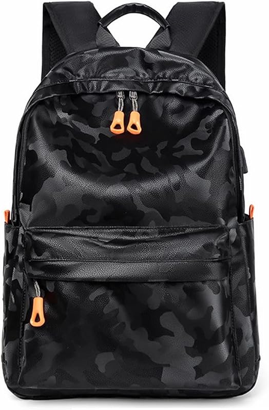 Mochila Masculina de Camuflagem para Laptop de 14 Polegadas com Porte de Carregamento USB Mochila de Negócio