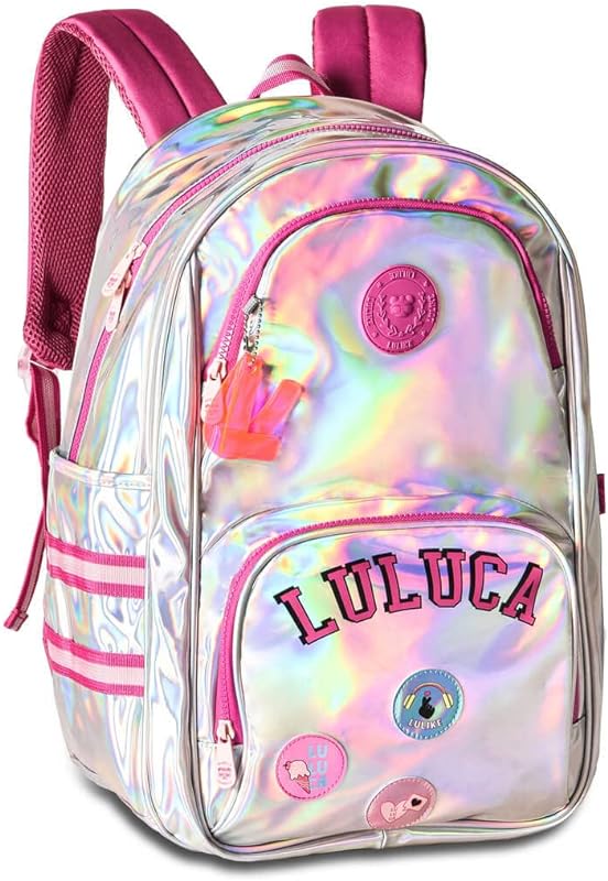 Mochila de Costas Juvenil, Luluca, Meninas, Holográfica, M