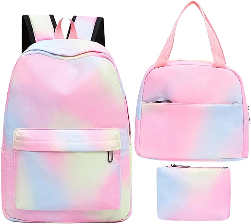 mochila arco-íris – Conjuntos mochila escolar para meninas,Mochila arco-íris mochilas escolares com lancheira e estojo lápis para meninas adolescentes do mochila arco-íris – Conjuntos mochila escolar para meninas,Mochila arco-íris mochilas escolares com lancheira e estojo lápis para meninas adolescentes do