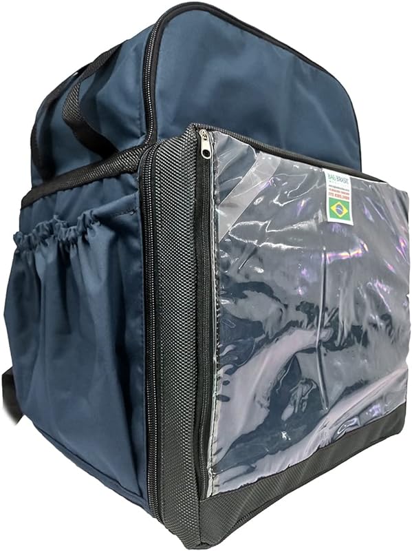 Mochila Bag Térmica Para Delivery de Pizza Reforçada Com Isopor Laminado – Azul Marinho