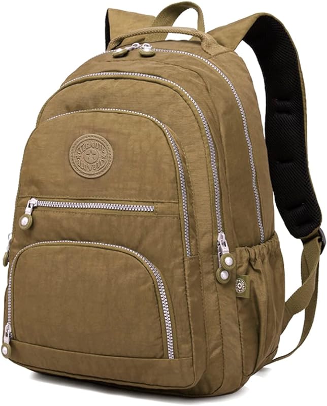 Mochila Leve Feminina Escola Trabalho Viagem Fashion Mochilas Para Notebook Moderna Menina Impermeável Bege