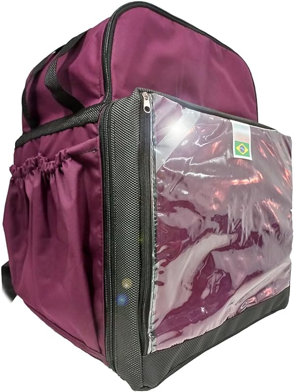 Mochila Bag Térmica Para Delivery de Pizza Reforçada Com Isopor Laminado – Vinho