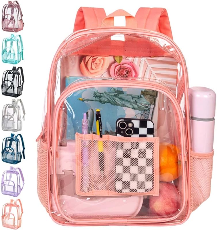 Mochila transparente, mochila transparente resistente – laranja