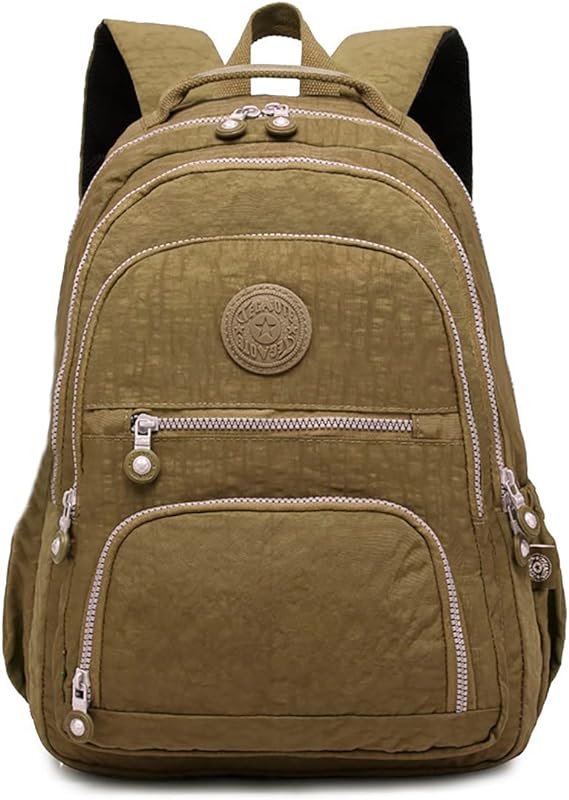 Mochila Bolsa Fofa Feminina Estilosa Elegante Academia Impermeável Escolar Viagem Trabalho Treino Fashion Mochilas Para Notebook Moderna Leve Passeio Bege