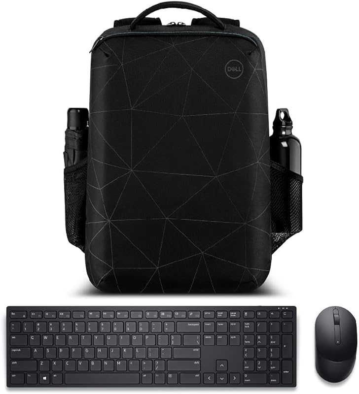 Kit Mochila para Notebook Dell Essential 15.6″ + Teclado e Mouse sem fio Dell Pro KM5221W Preto