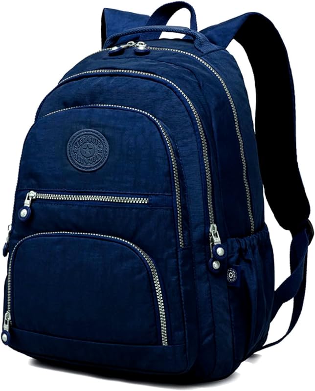 Mochila Leve Feminina Escola Trabalho Viagem Fashion Mochilas Para Notebook Moderna Menina Impermeável Azul Marinho