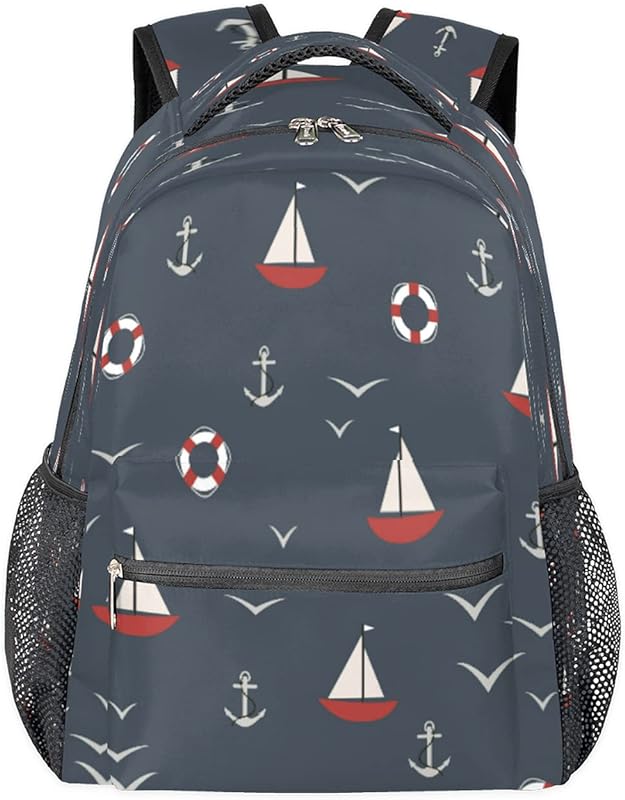 Mochila náutica para mulheres e homens, mochila de viagem para laptop, impermeável, mochila diária para vela com vários bolsos, mochila casual para escola, acampamento, caminhada, trabalho, Multicor, Medium, Mochilas Daypack