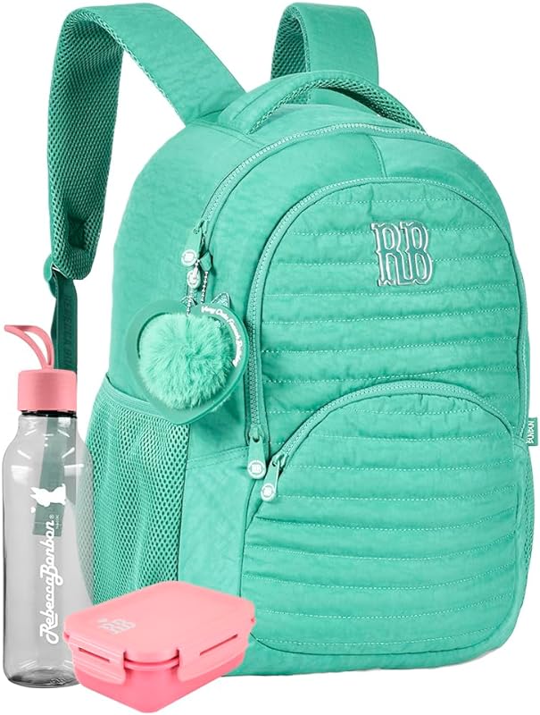 Mochila Escolar Rebecca Bonbon Menina Infantil Com Squeeze e Chaveiro E Marmitinha