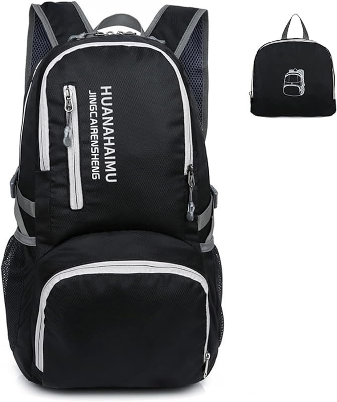 Moniss Mochila dobrável leve e embalável à prova d’água para viagem caminhada mochila de dia para homens e mulheres