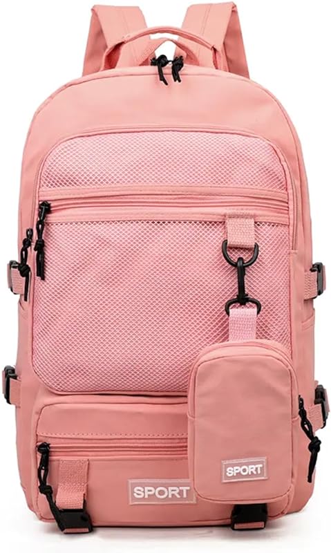 Mochila Bolsa Feshion Casual Fofa Feminina Impermeável Escolar Academia Para Notebook Linda (Rosa)
