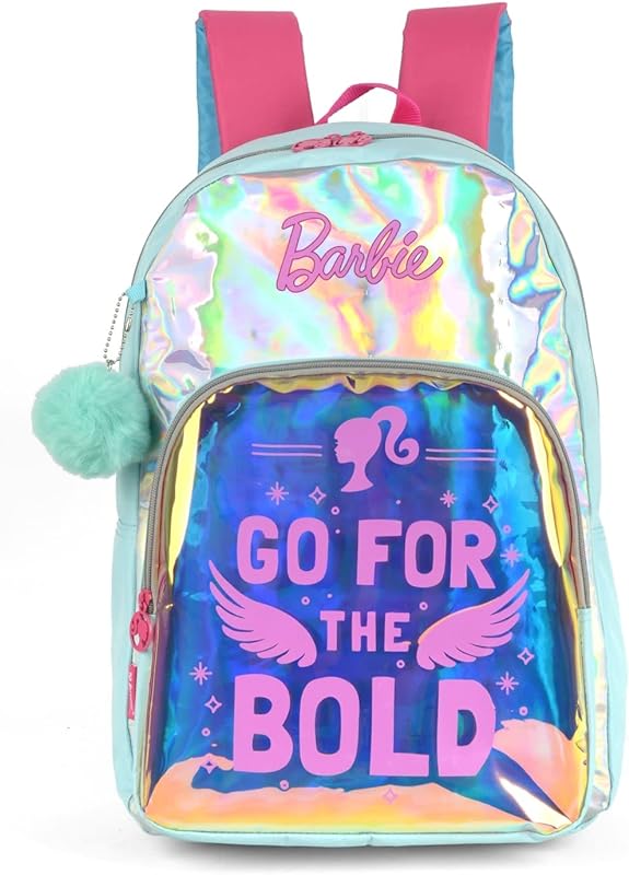 Mochila Costas Escolar Infantil Barbie Luxcel MS46373 Verde