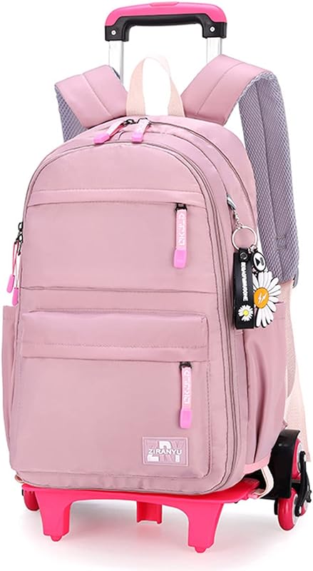 Mochilas escolares para meninas com rodinhas, mochila infantil infantil, mochila de viagem casual primária e secundária-Purple|| 6 Wheels Mochilas escolares para meninas com rodinhas, mochila infantil infantil, mochila de viagem casual primária e secundária-Purple|| 6 Wheels