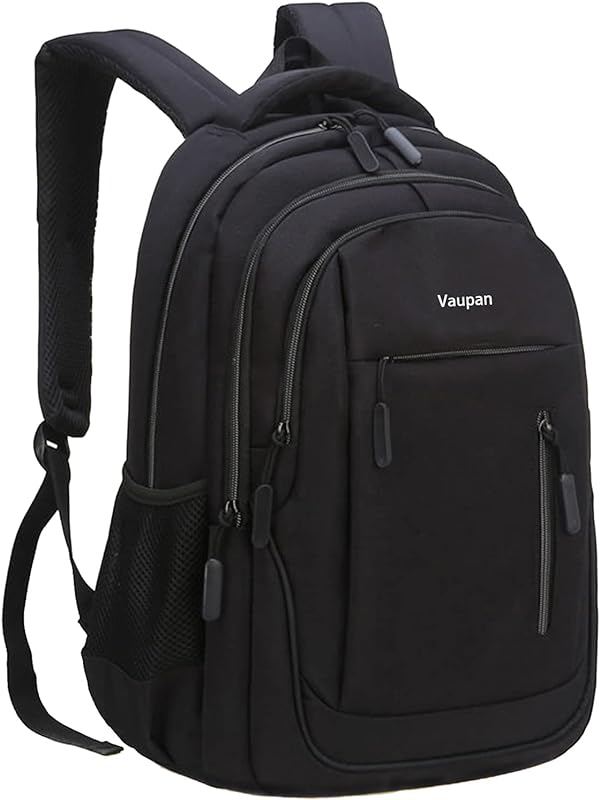 Mochila de laptop para viagem de negócios, bolsa de computador escolar resistente à água com porta de carregamento USB para homens e mulheres, serve para notebook de 15,6 polegadas (preto)