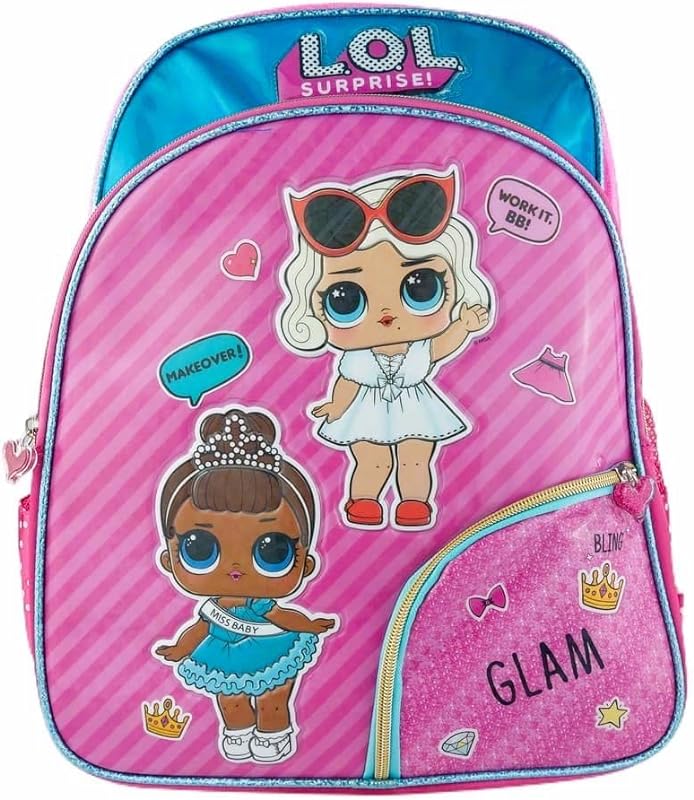 Mochila Escolar Lol Surprise Brilhosa Infantil Rosa Miss Baby Costa Impermeável Grande Original Luxcel