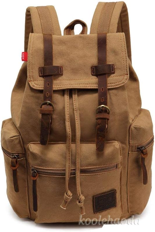 Mochila de lona vintage mochila de couro mochila mochila unissex casual