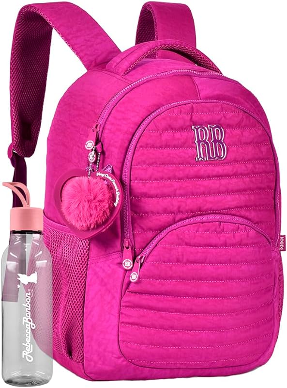 Mochila Escolar Rebecca Bonbon Menina Infantil Com Squeeze e Chaveiro RB Mochila Escolar Rebecca Bonbon Menina Infantil Com Squeeze e Chaveiro RB