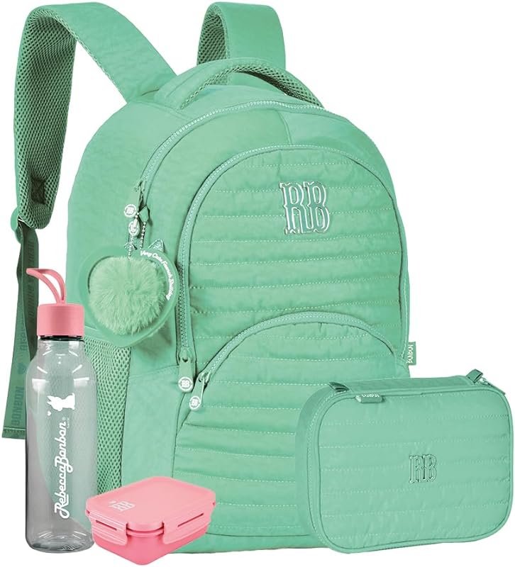 Mochila Feminina Rebecca Bonbon Com Estojo Chaveiro Squeeze E Marmitinha RB
