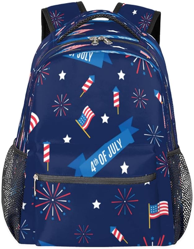 Mochilas com bandeira patriótica para mulheres e homens, mochila escolar do dia da independência para meninos e meninas, mochilas para laptop para faculdade, mochila de viagem à prova d’água mochila para caminhada, Multicor, Medium