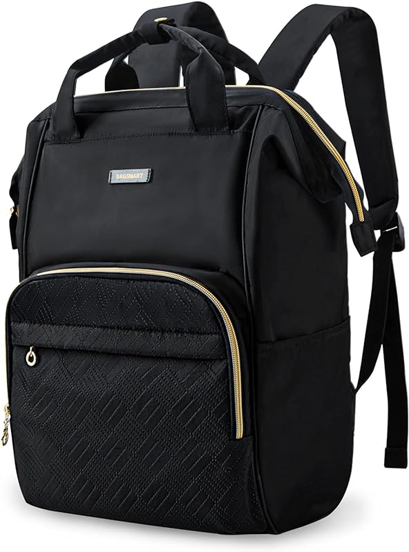 Mochila feminina para laptop 15,6 polegadas padrão de costura elegante