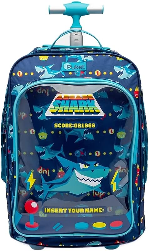 Mochila Escolar com Rodinha Tubarão Gamer – Puket