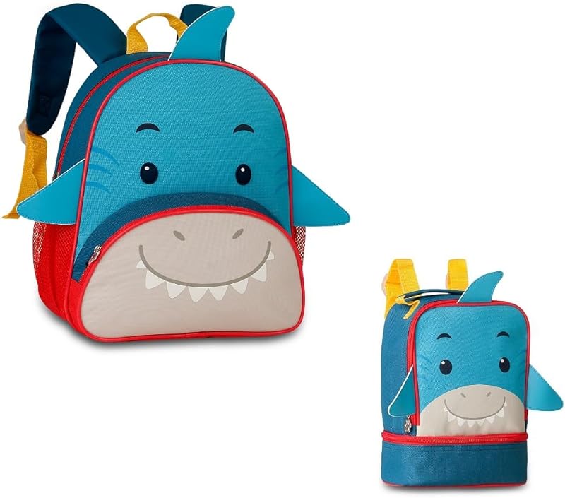 Kit Mochila Costas “13” e Lancheira Clio Pets Tubarão – Clio Style