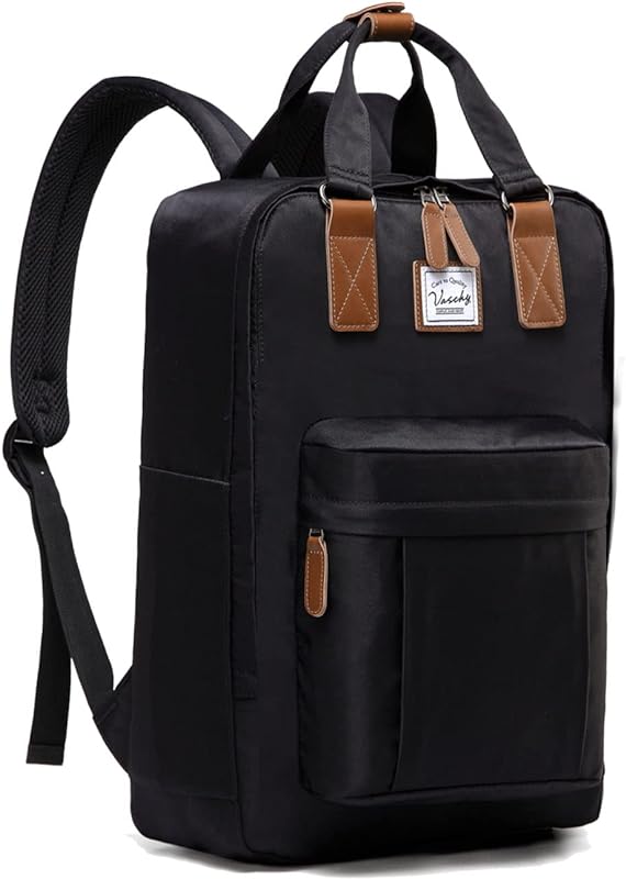 Mochila para Homem Mulher, VASCHY Mochila Escolar Vintage de 15,6 Polegadas para Adolescentes Mochila Casual Resistente à Água para Negócios de Trabalho de Viagem de Faculdade