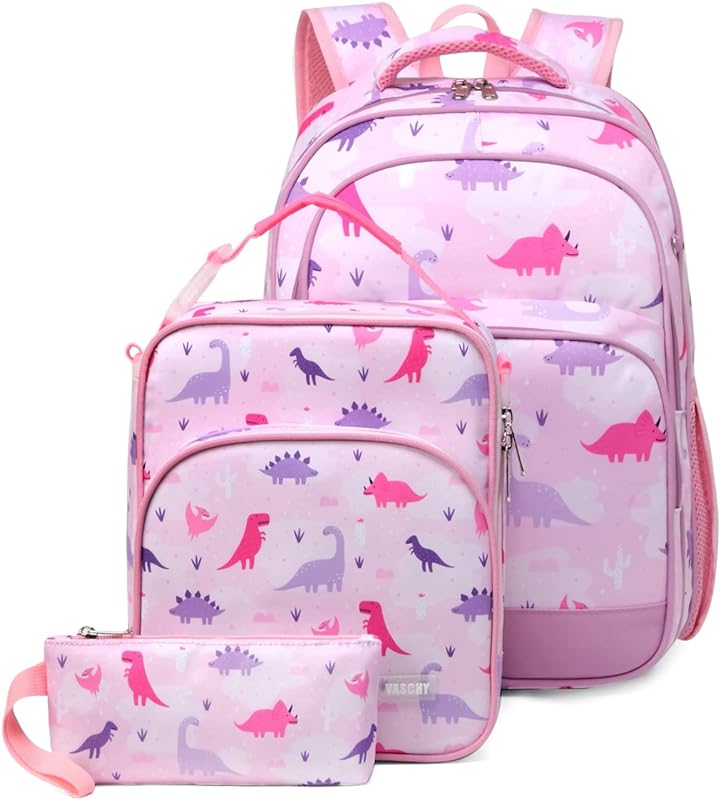 Mochila Escolar Lancheira Estojo de Lápis Conjunto para Crianças, VASCHY Meninos Meninas Mochila para Pré-escola/Jardim de Infância/Primário Material Escolar