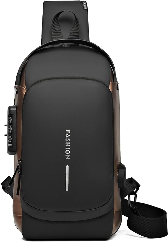 TOKSHOP Mini Mochila Masculina Bolsa Transversal de Ombro Impermeável Premium com Bolsos e Compartimentos ShoulderBag Com Carregamento USB