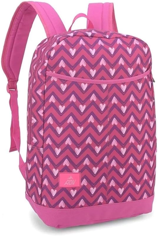 Mochila Juvenil Feminina Costa Escolar Luxcel Coração Rosa G