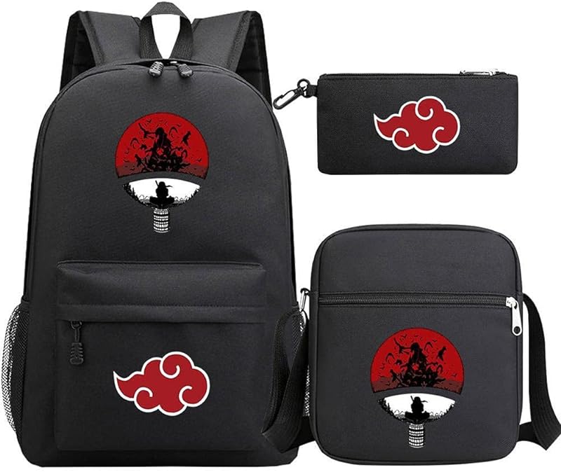 Conjunto de mochila de três peças, mochila casual para estudantes, mochila transversal, bolsa para lápis infantil