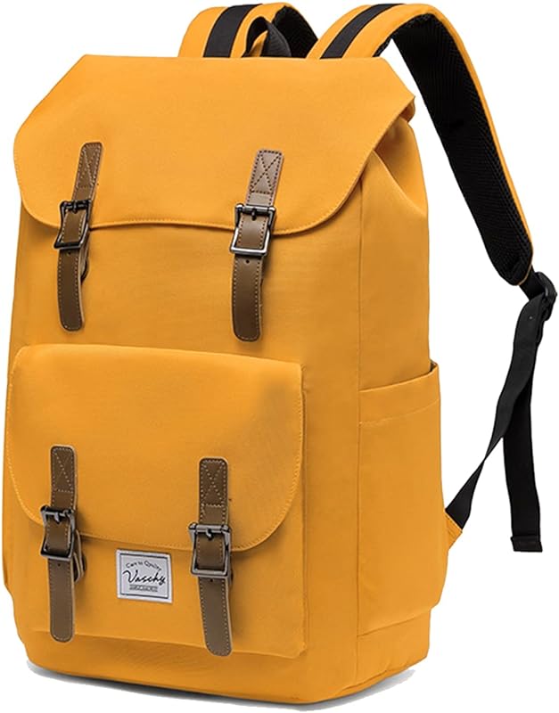 Mochila Escolar, VASCHY Mochila Vintage para Homem Mulher Mochila Laptop Resistente à água Mochila para Viagem Escolar