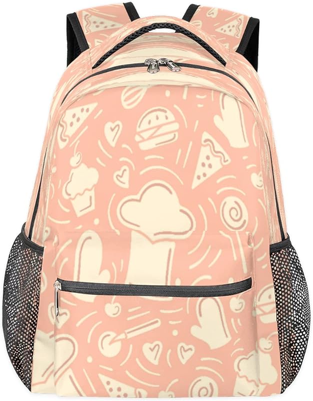 Mochilas para adolescentes, meninas, meninos, cupcake, mochila de viagem para mulheres e homens, bolsas para livros de pizza, mochilas para faculdade, mochilas para laptop de trabalho, mochila resistente à água para caminhadas, Multicor, Medium