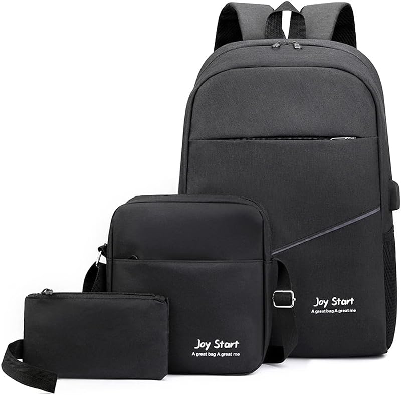 Vicfone Mochila com 3 pçs Mochila Feminina Masculina Laptop Mochila Bolso Pequeno para Viagem Escola Trabalho Trabalho Faculdade Cabe até 15,6 polegadas