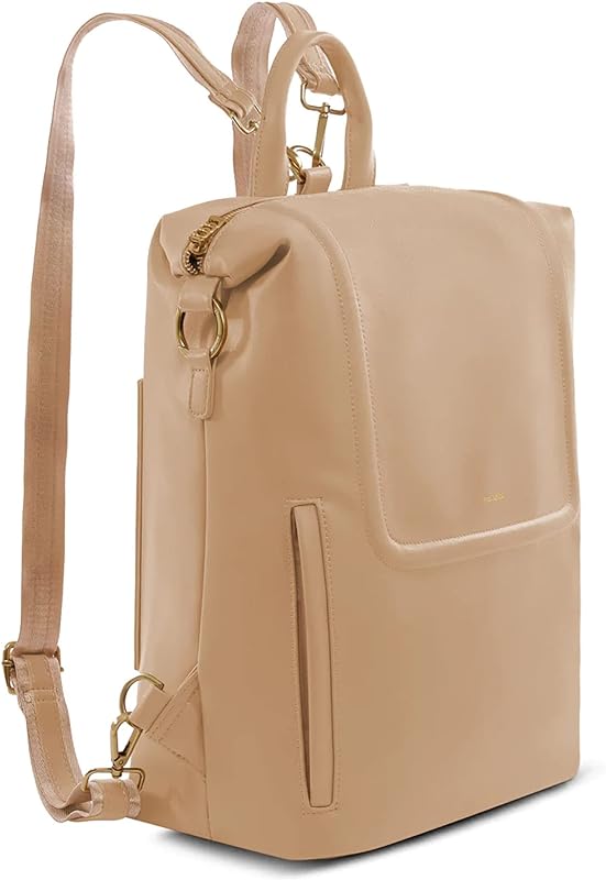 BLOSSOM-L-BP-SANRP-LG Mochila de ombro conversível de couro vegano reciclado ecológico e tecnológico, preta, Preto