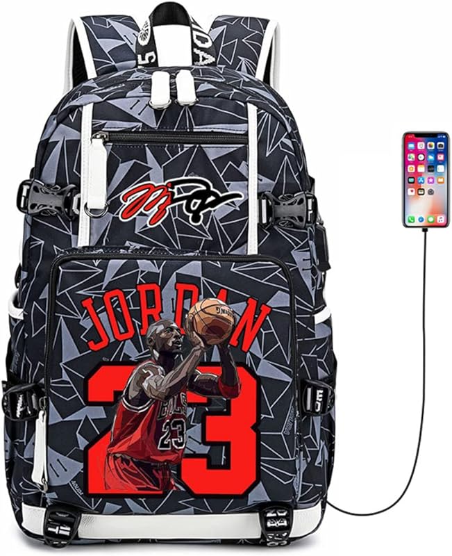Mochila multifuncional para jogadores de basquete J-ordan para fãs de laptop, bolsa multicolorida para homens e mulheres
