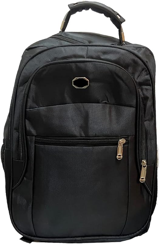 Mochila Para Notebook Com Divisórias Bolsos Laterais Para Carregar Garrafinha Alça Acolchoada E Regulável Ziper Metálico Preta LINHA PREMIUM DUPIN