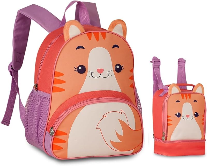 MOCHILA E LANCHEIRA ESCOLAR INFANTIL MENINAS BICHINHOS