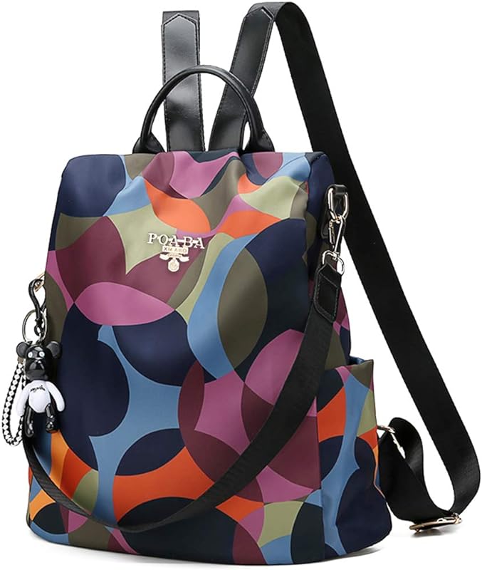 Mochila feminina YRCHENGLI antifurto de nylon, bolsas de ombro, grande, mochila casual para uso diário, porta-cartão, carteira