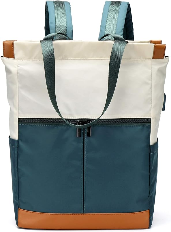 Mochila para laptop de viagem para mulheres mochila conversível com porta de carregamento USB