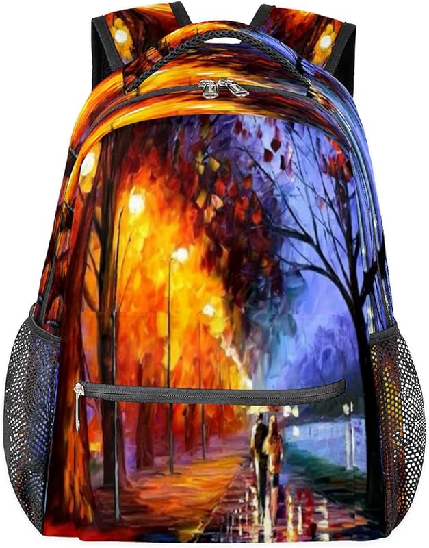 Mochilas femininas para laptop e negócios, mochila escolar para estudantes com alça de ombro ajustável, mochila casual para viagens, acampamento, uso diário para mulheres e homens, Multicor, Large, Mochilas Daypack
